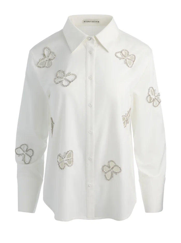 FINELY EMBELL BTDWN W CUTOUTS-ALICE + OLIVIA