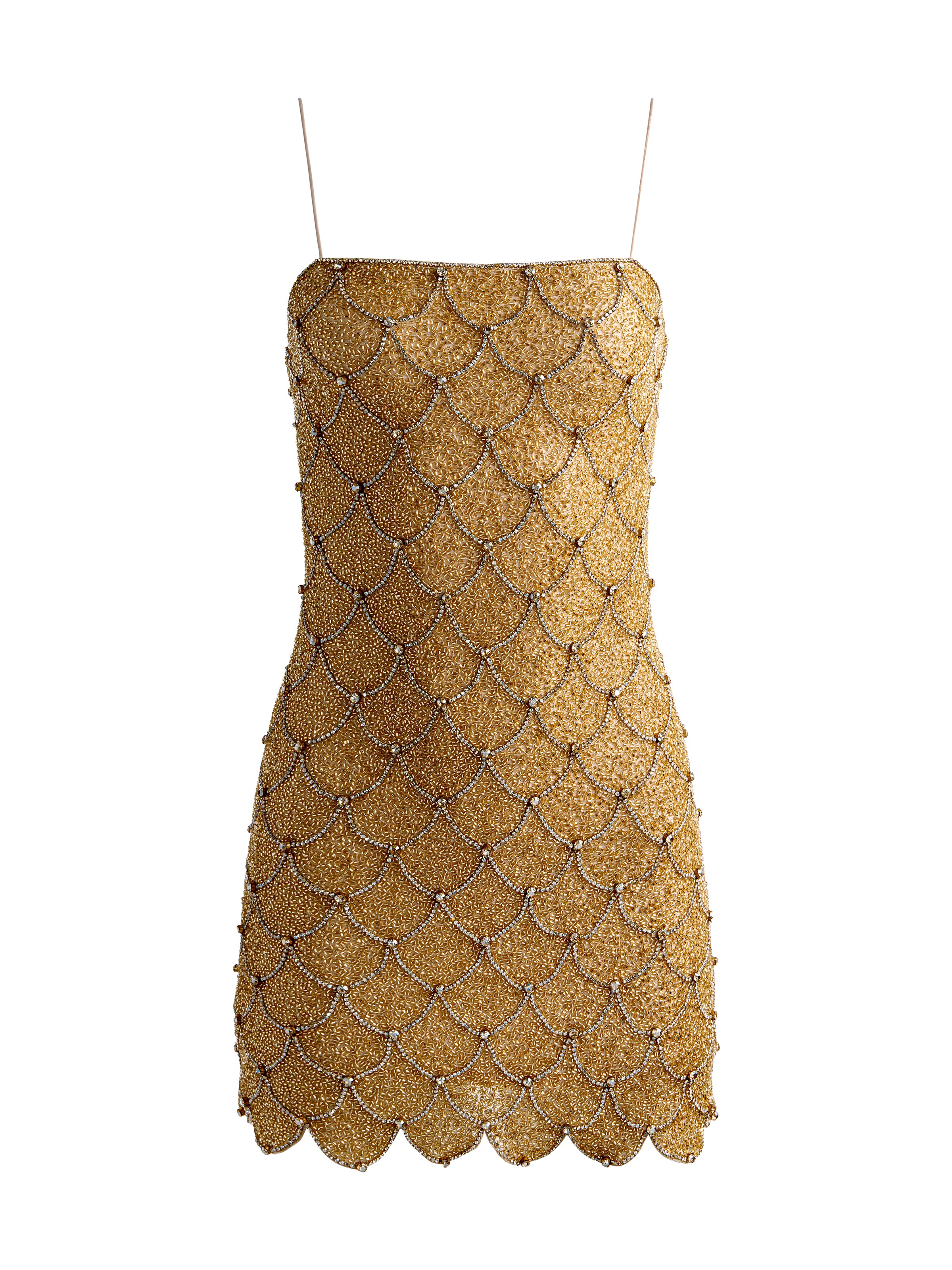 NINA EMBELLISHED MINI DRESS-PALE GOLD-ALICE + OLIVIA