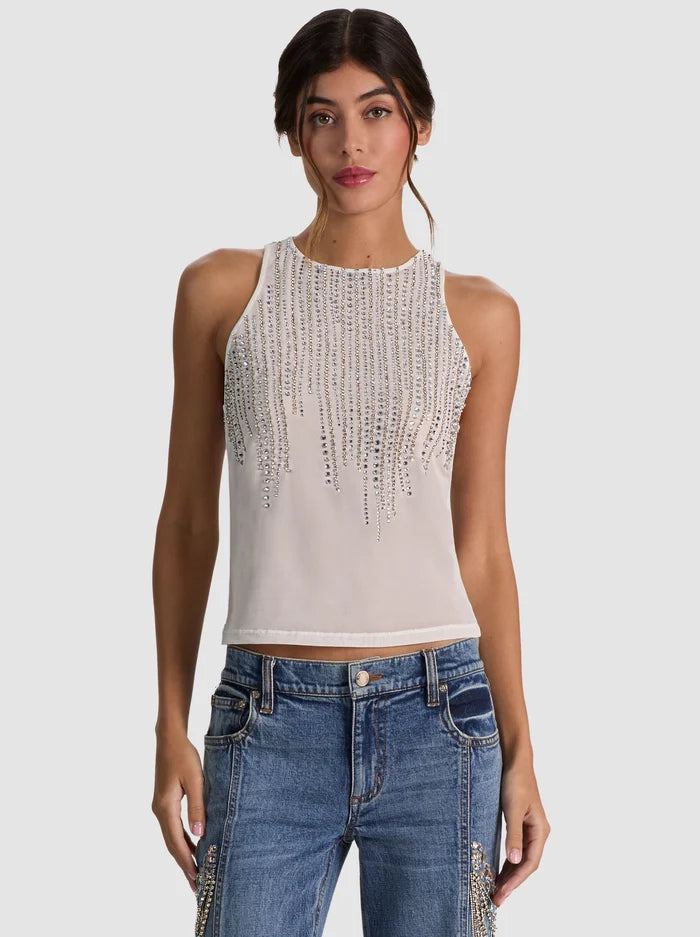 PANIA EMBELL TOP-ALICE + OLIVIA