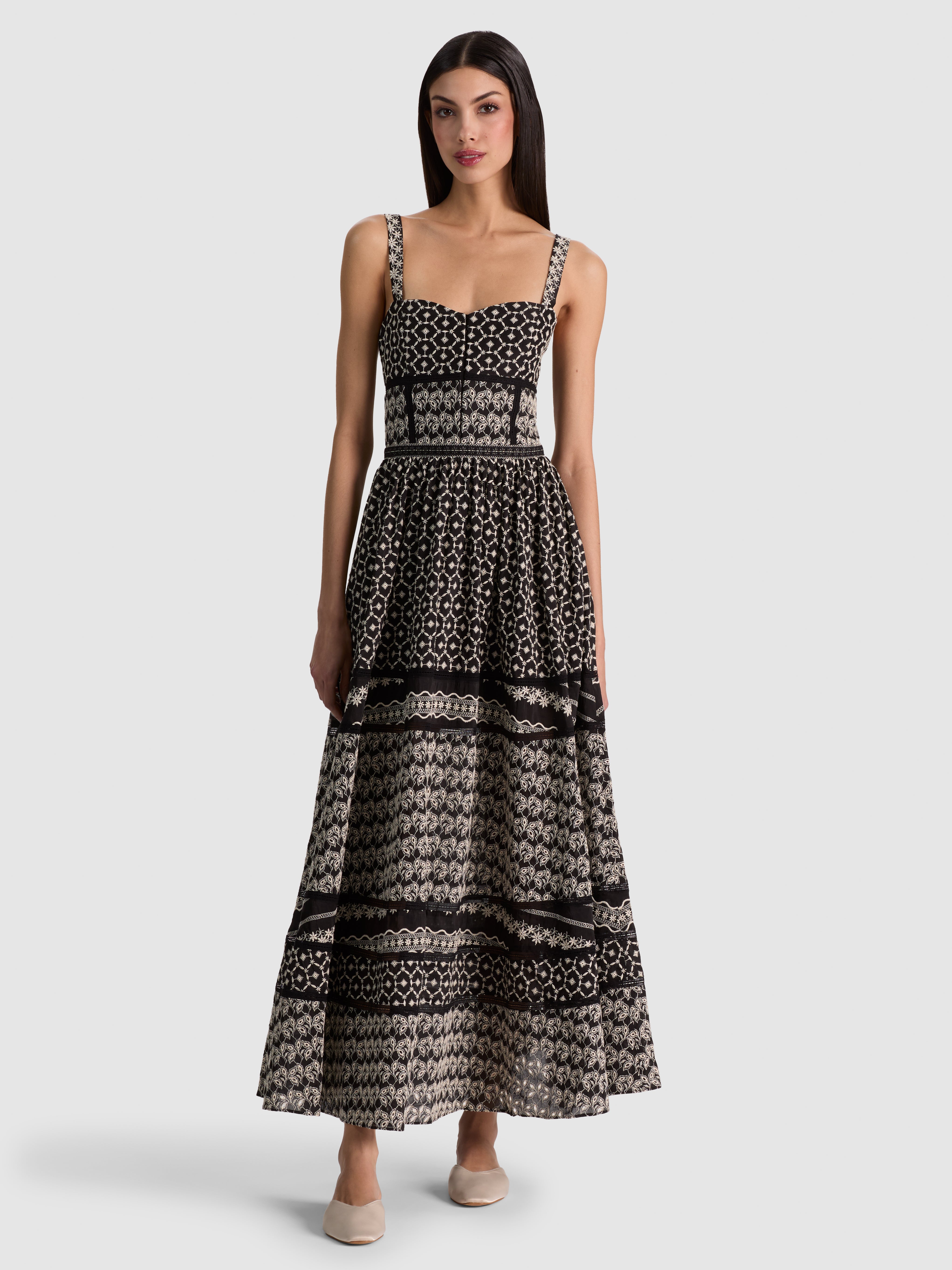 ANYA SOFT SWEETHEART MIDI DRESS-ALICE + OLIVIA