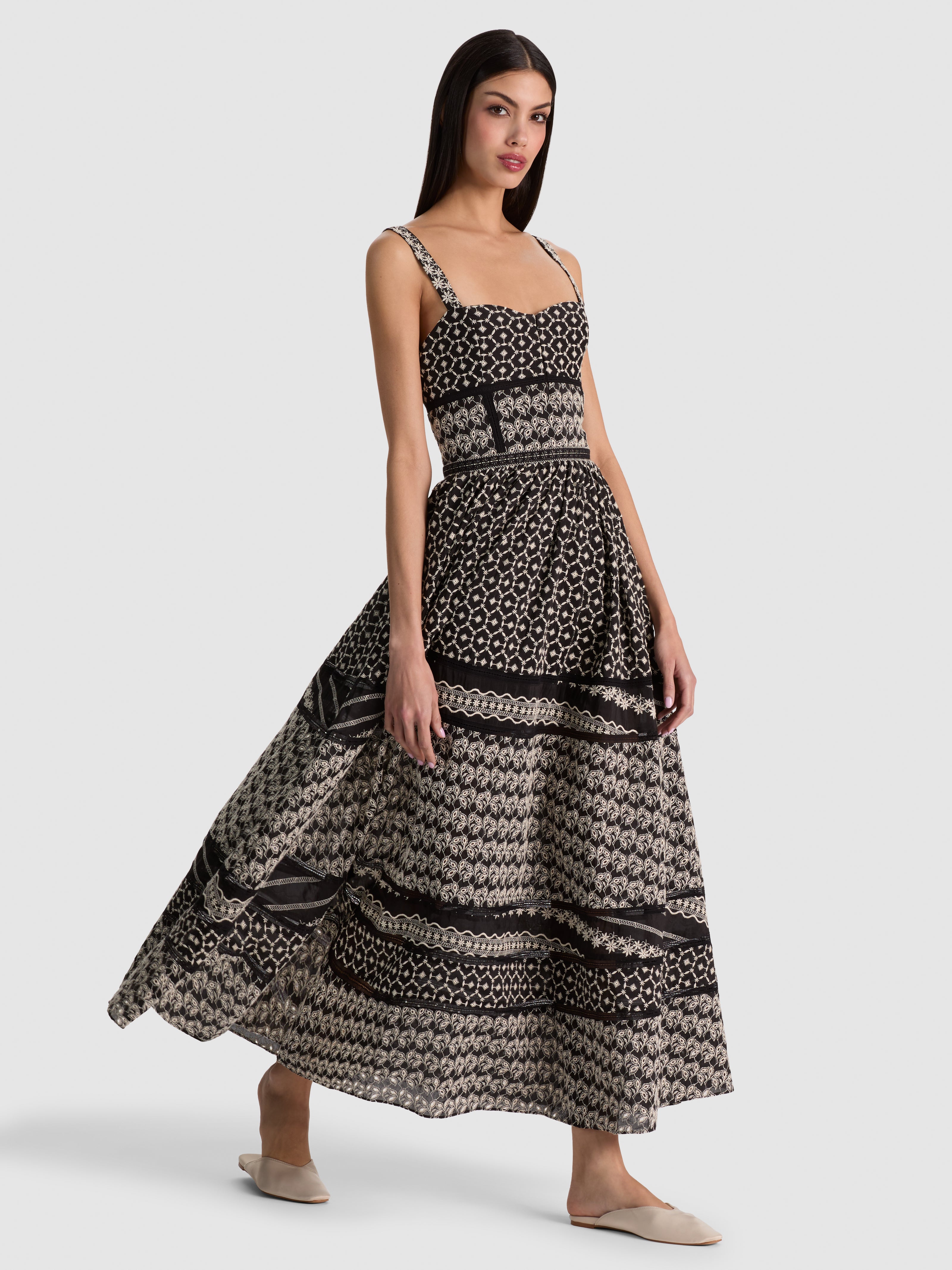 ANYA SOFT SWEETHEART MIDI DRESS-ALICE + OLIVIA