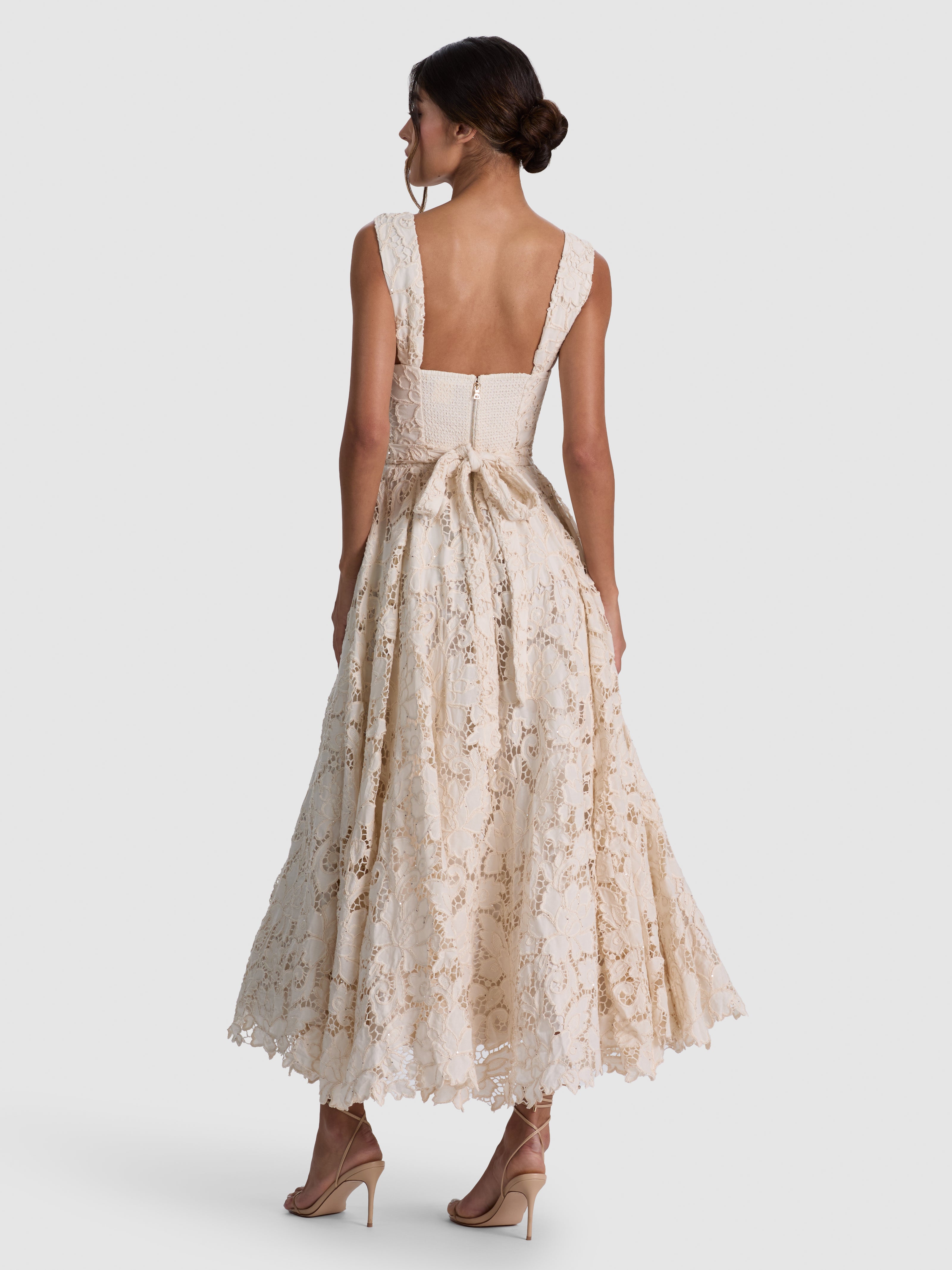 ESMA SQ NK FLARED MIDI DRESS W BELT-ALICE + OLIVIA