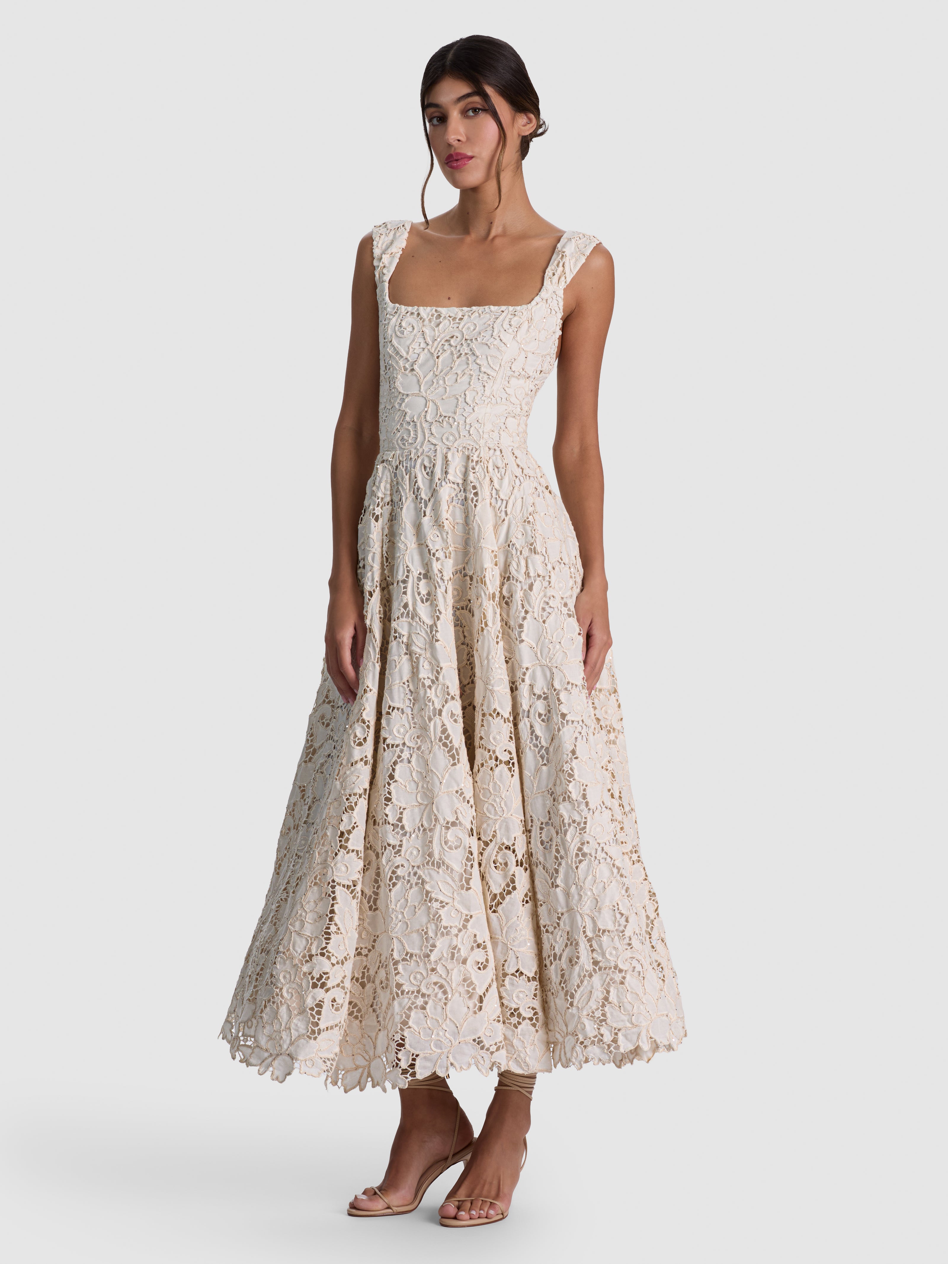 ESMA SQ NK FLARED MIDI DRESS W BELT-ALICE + OLIVIA