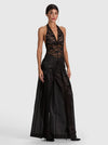 LINA PLUNGING V NK HALTER LACE BODYSUIT-ALICE + OLIVIA