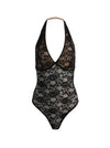 LINA PLUNGING V NK HALTER LACE BODYSUIT-ALICE + OLIVIA
