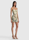 NILA SEAMED CORSET MINI DRESS-TERRAIN LG-ALICE + OLIVIA