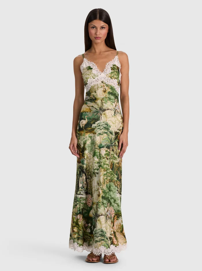 JULIETTA LACE TRIM MIDI SLIP DRESS-ALICE + OLIVIA