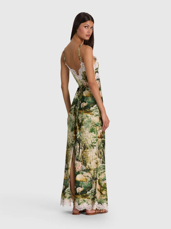 JULIETTA LACE TRIM MIDI SLIP DRESS-ALICE + OLIVIA