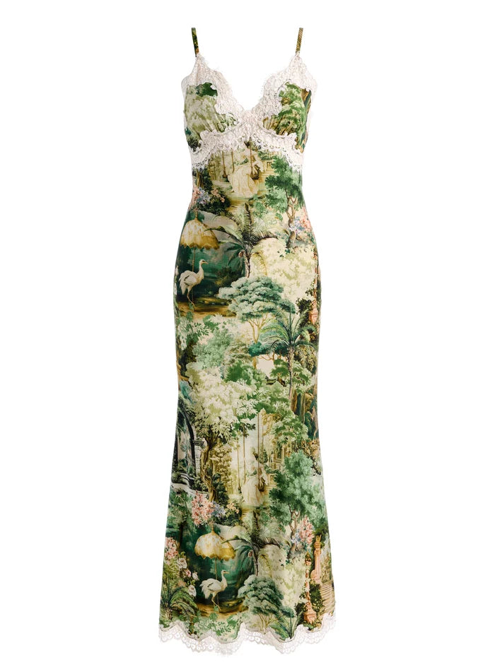 JULIETTA LACE TRIM MIDI SLIP DRESS-ALICE + OLIVIA