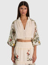 CASSIE CROPPED BLOUSE-ALICE + OLIVIA