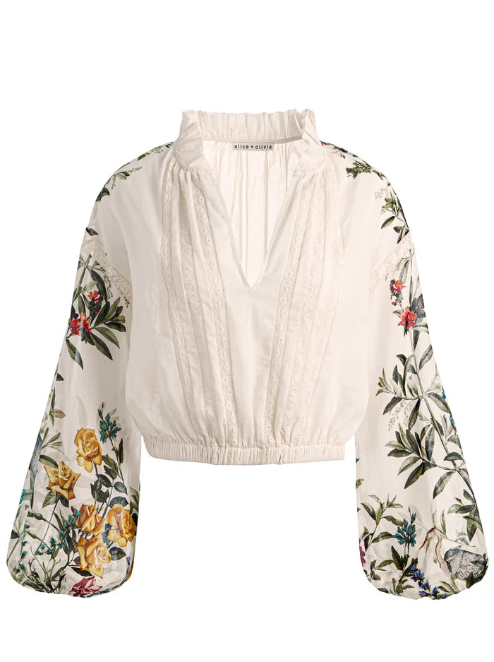 CASSIE CROPPED BLOUSE-ALICE + OLIVIA