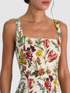 POLLY SEAMED TIE WAIST FLARED ANKLE LENGTH DRESS-ALICE + OLIVIA