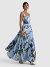CAROLYN SOFT SQ NK ASSYM PLEATED MAXI DRESS-ALICE + OLIVIA