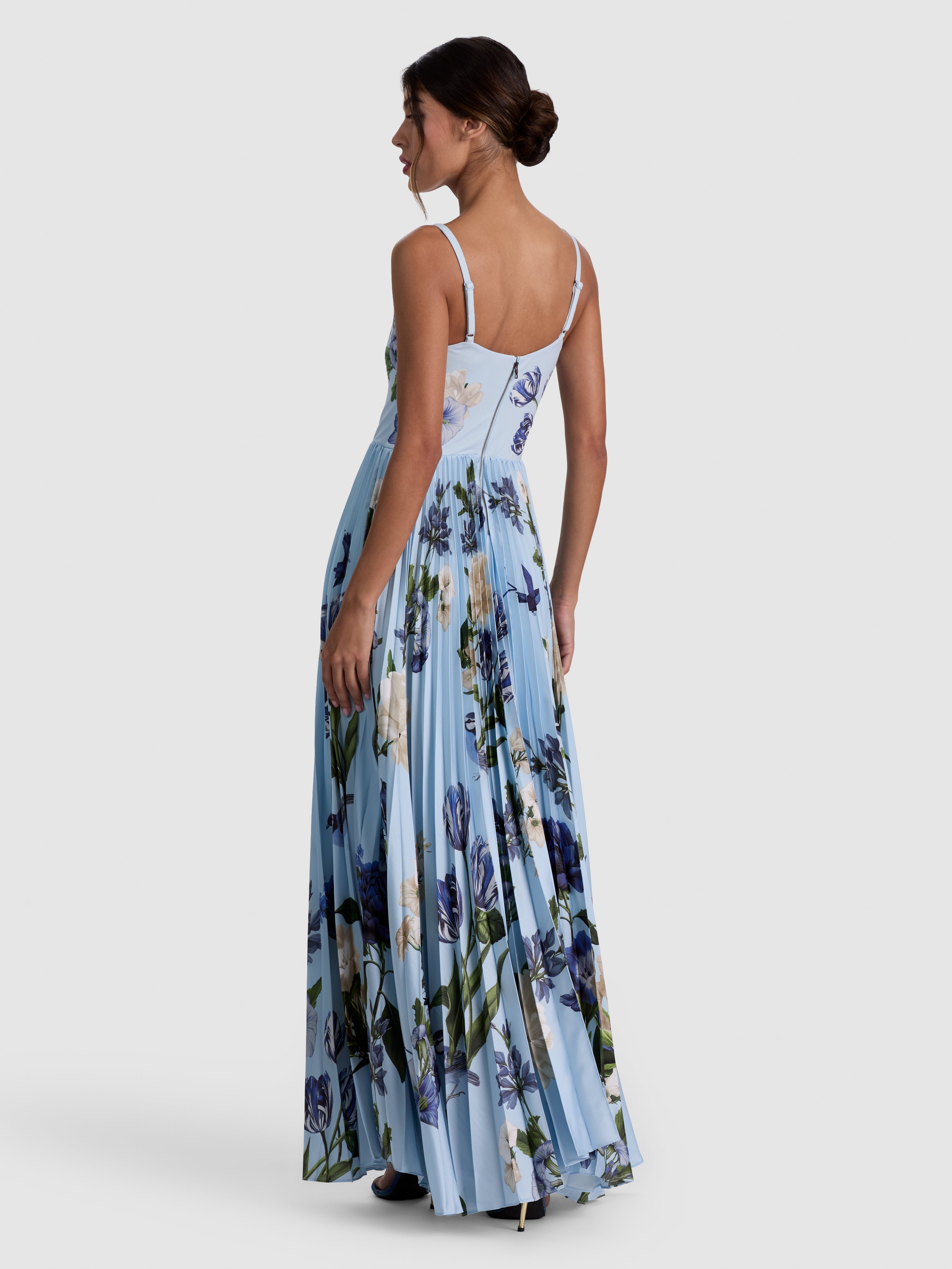 CAROLYN PLEATED MAXI DRESS-FLY AWAY-ALICE + OLIVIA