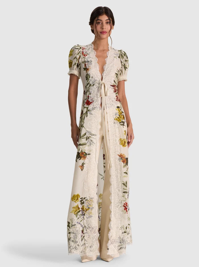 INGRID LACE TRIM PUFF SLV WRAP ROBE-ALICE + OLIVIA