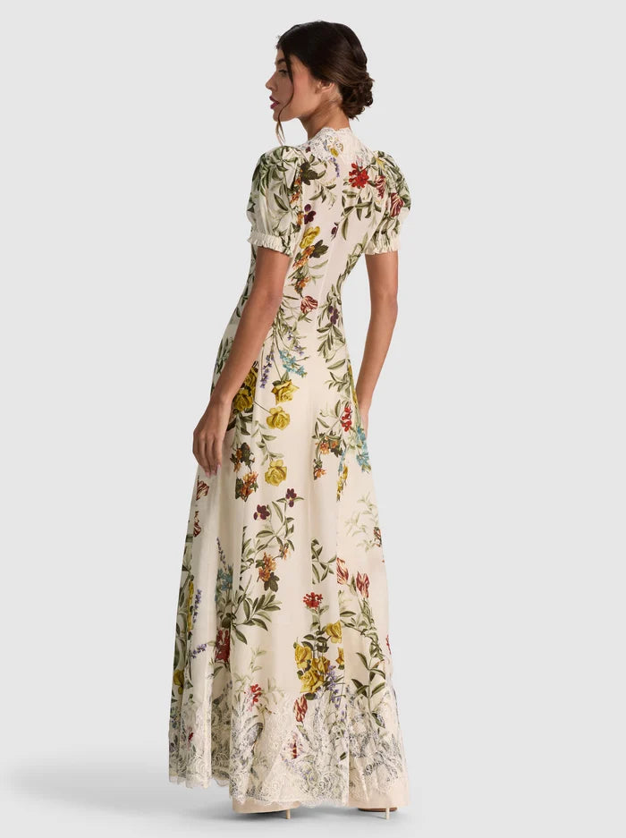 INGRID LACE TRIM PUFF SLV WRAP ROBE-ALICE + OLIVIA