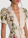 INGRID LACE TRIM PUFF SLV WRAP ROBE-ALICE + OLIVIA