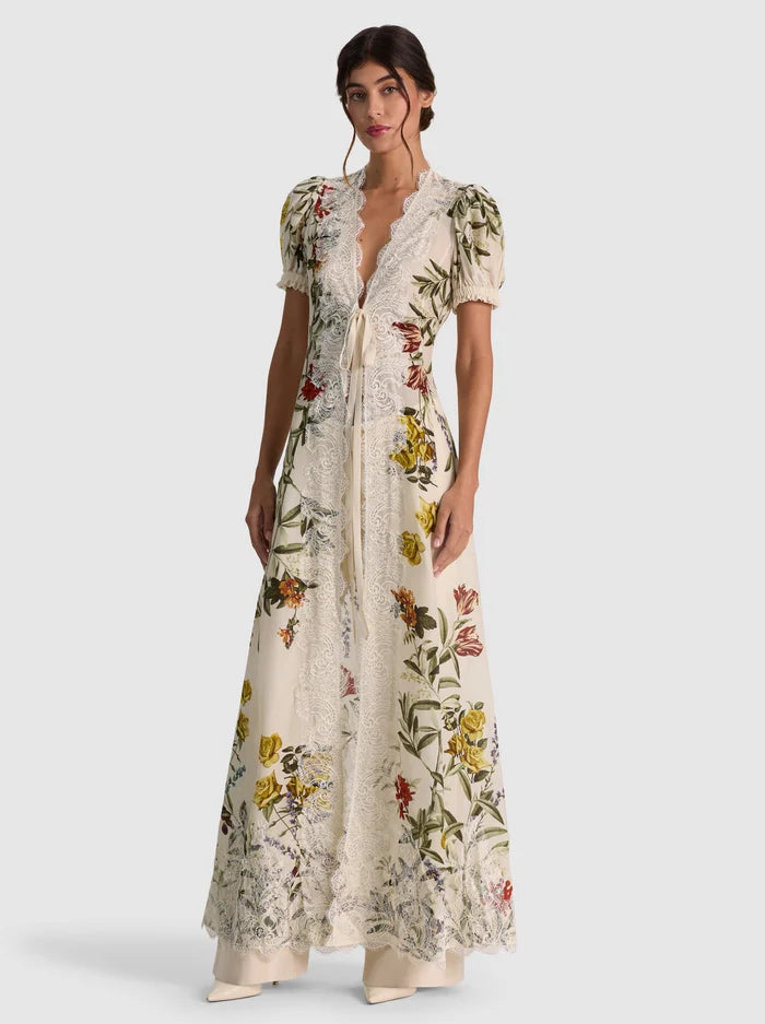 INGRID LACE TRIM PUFF SLV WRAP ROBE-ALICE + OLIVIA