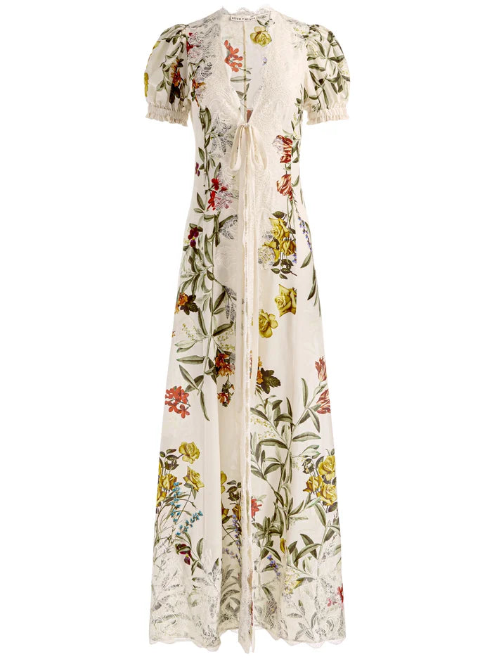 INGRID LACE TRIM PUFF SLV WRAP ROBE-ALICE + OLIVIA