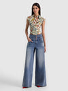 KIM PANELED CORSET FITTED TOP-DESERT SPRIGS VANILLA-ALICE + OLIVIA