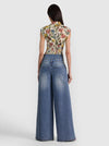 KIM PANELED CORSET FITTED TOP-DESERT SPRIGS VANILLA-ALICE + OLIVIA