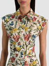 KIM CORSET SHIRT DRESS-DESERT SPRIGS VANILLA-ALICE + OLIVIA