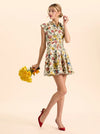 KIM CORSET SHIRT DRESS-DESERT SPRIGS VANILLA-ALICE + OLIVIA