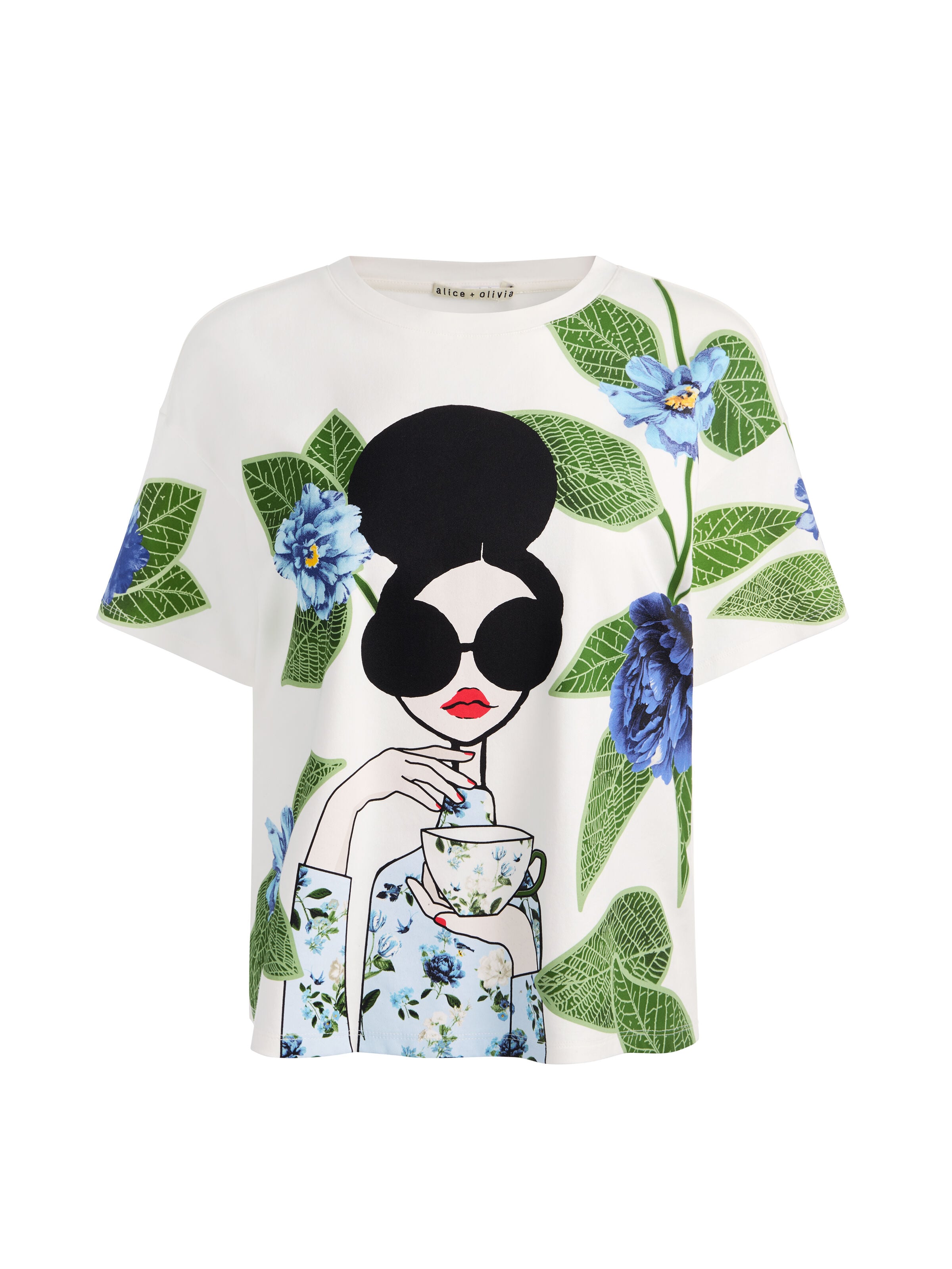 EVAN STACEFACE OVERSIZED TEE-ALICE + OLIVIA