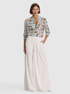 WILLA STACEFACE SILK BLOUSE-ALICE + OLIVIA