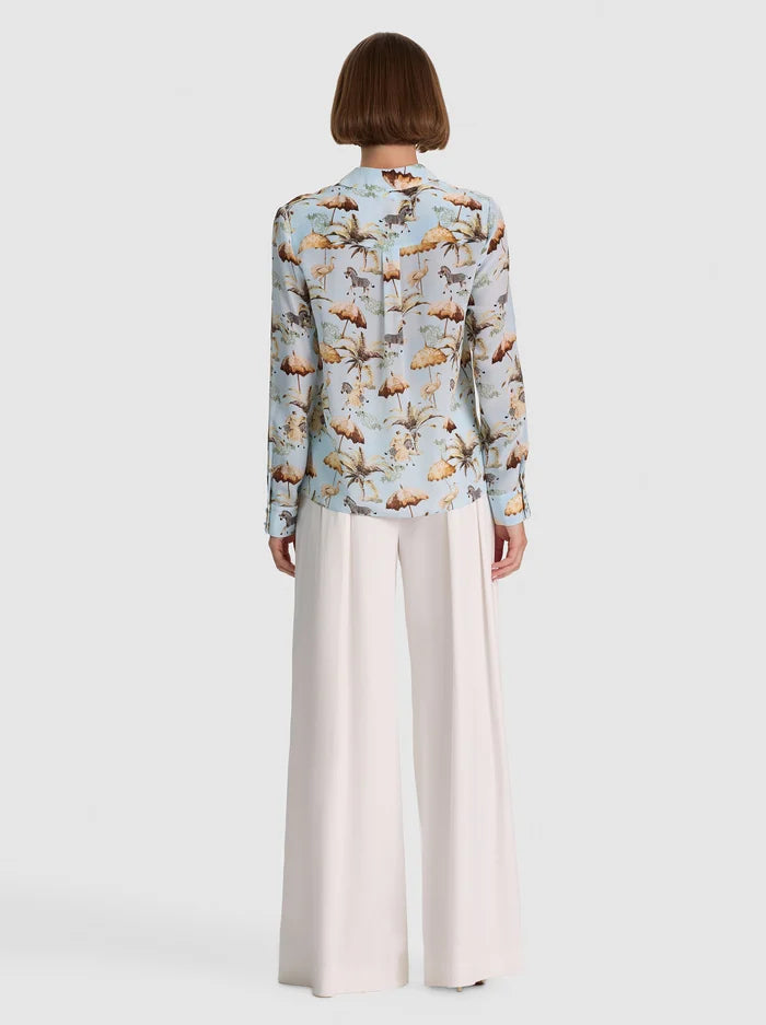 WILLA STACEFACE SILK BLOUSE-ALICE + OLIVIA
