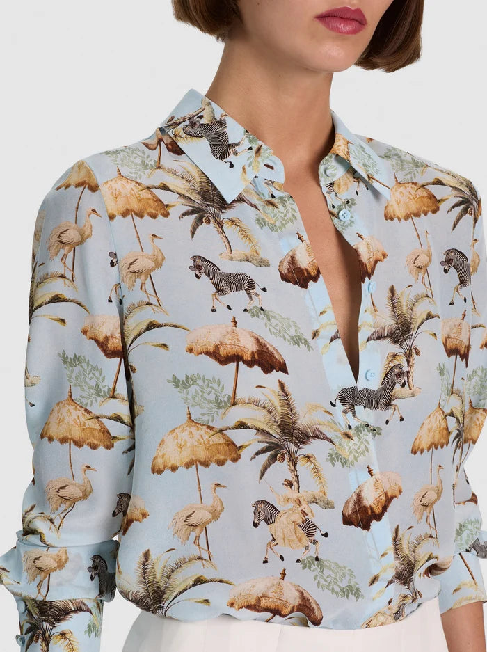 WILLA STACEFACE SILK BLOUSE-ALICE + OLIVIA