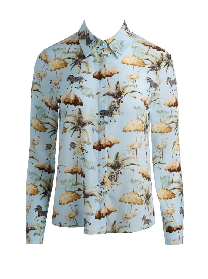 WILLA STACEFACE SILK BLOUSE-ALICE + OLIVIA
