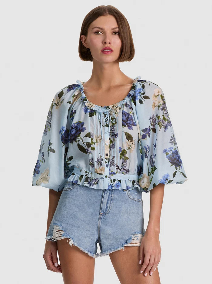 MCLAINE LONG SLEEVE BLOUSE-FLY AWAY-ALICE + OLIVIA