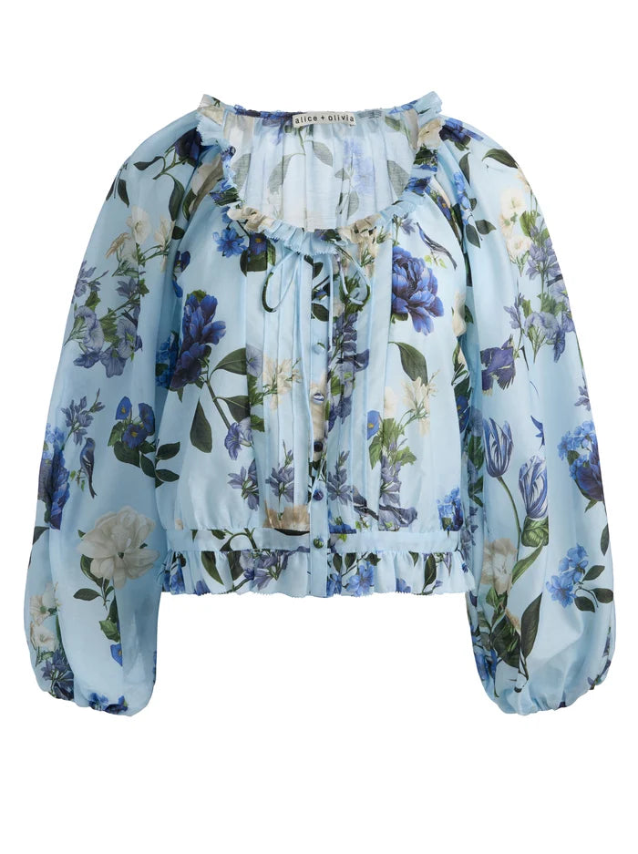MCLAINE LONG SLEEVE BLOUSE-FLY AWAY-ALICE + OLIVIA