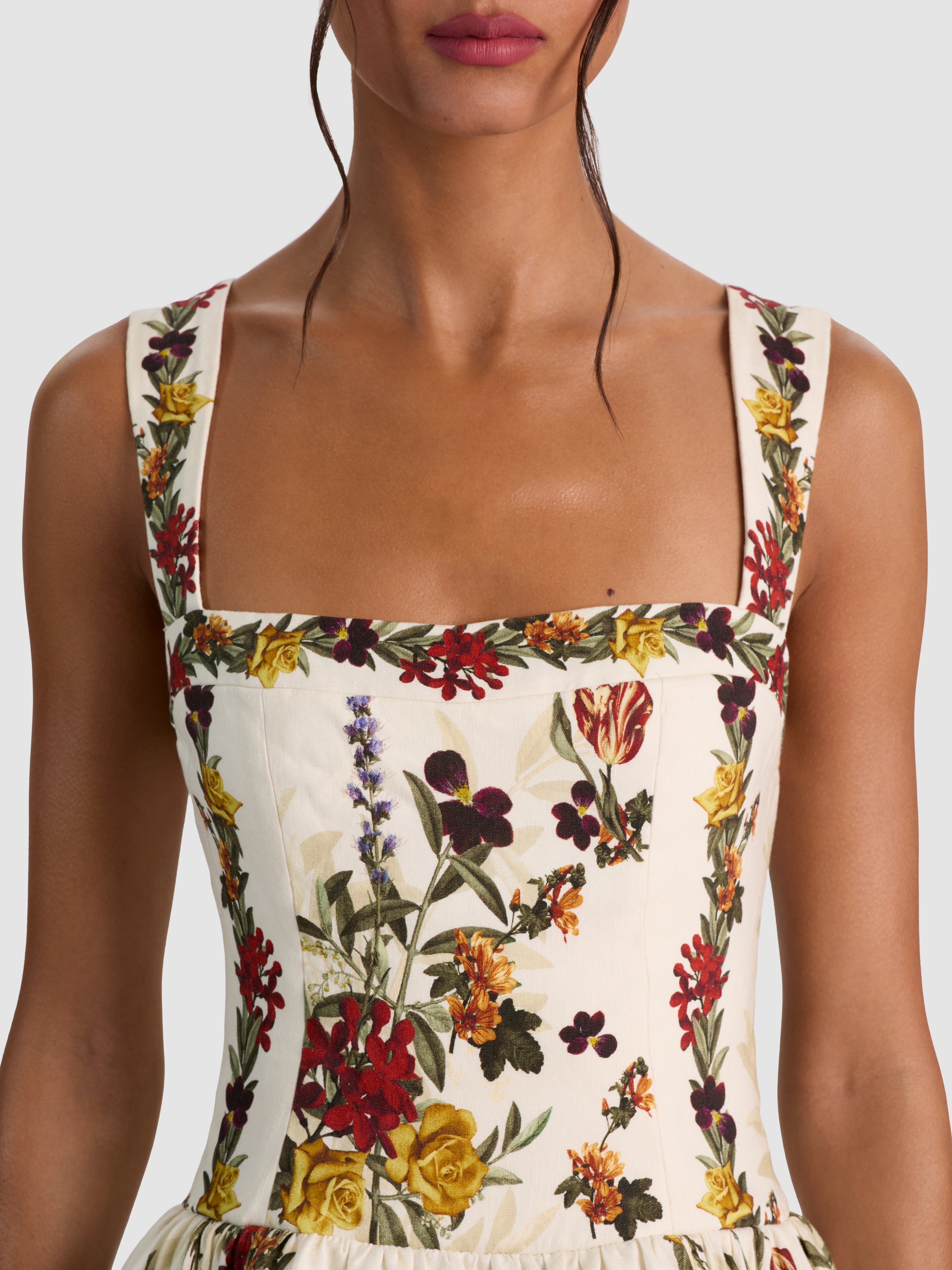 VERA MIDI DRESS - DESERT SPRIGS VANILLA