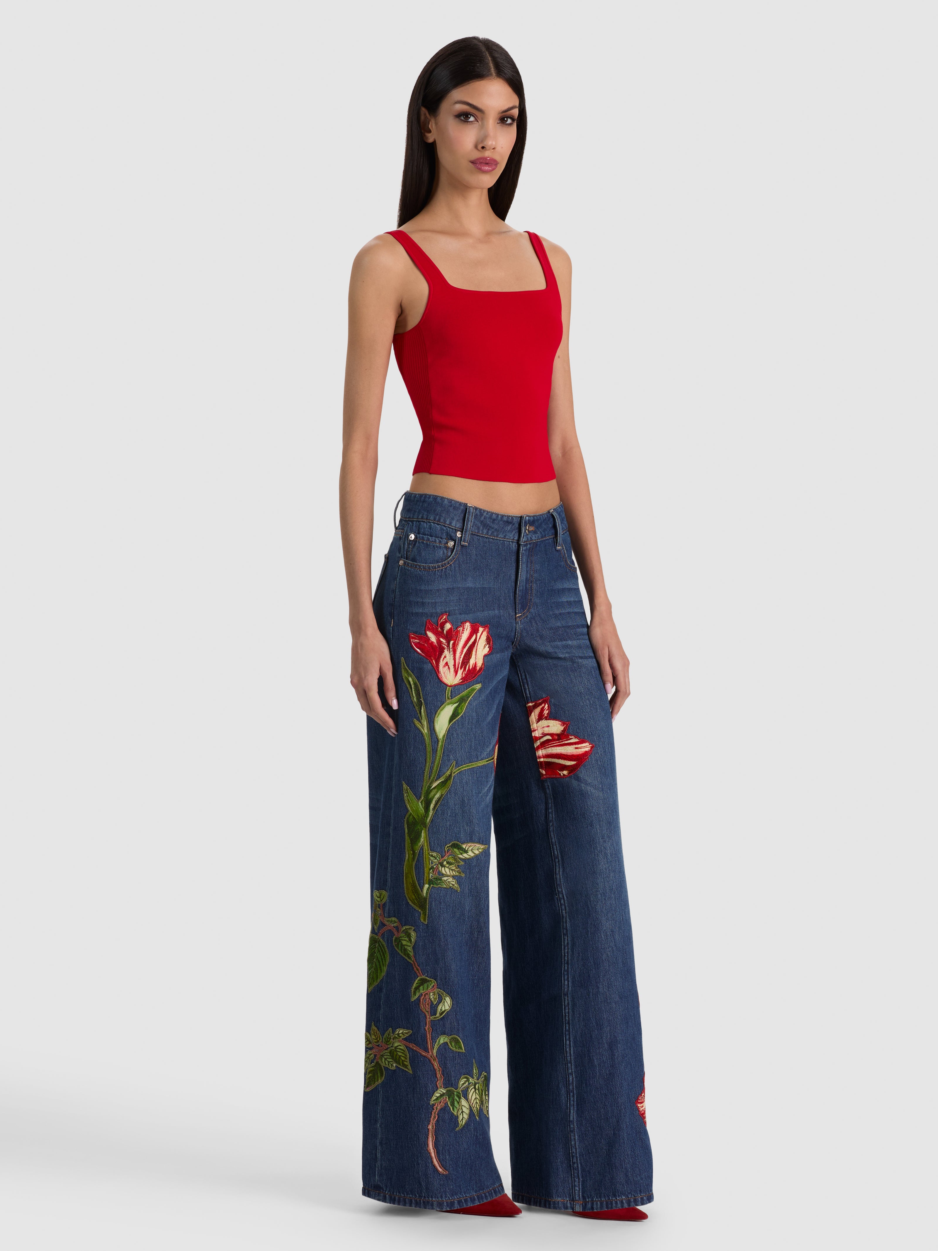 DEVIN SIDE PANEL TANK-HIBISCUS-ALICE + OLIVIA