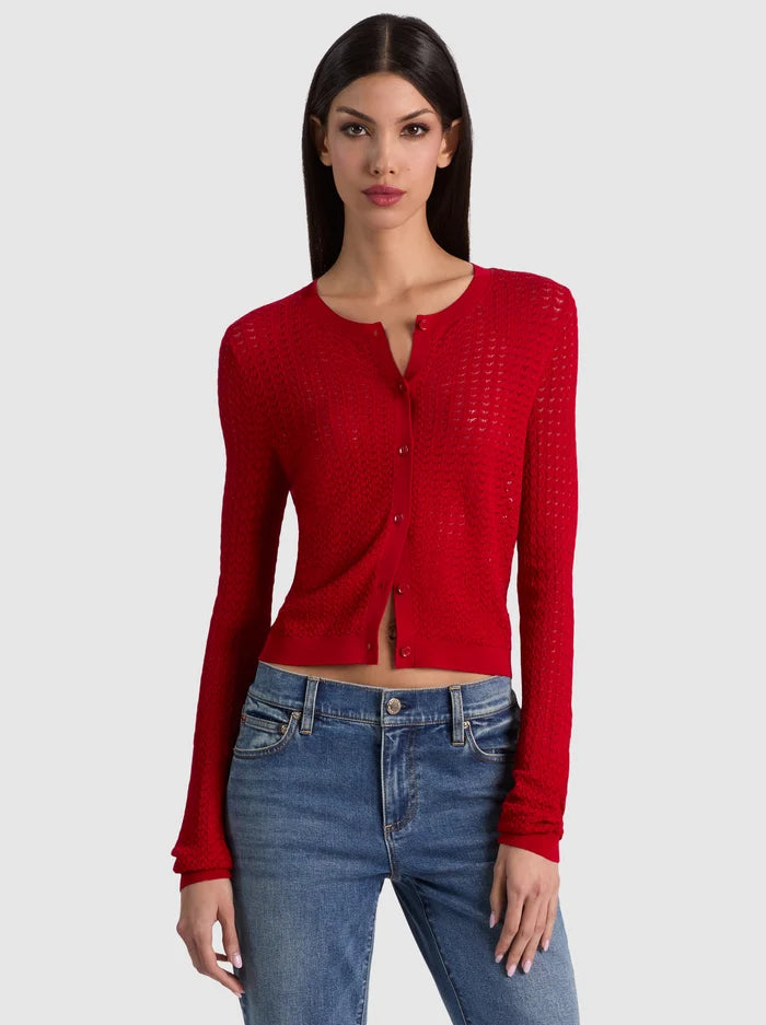 CARSON POINTELLE CARDIGAN-HIBISCUS-ALICE + OLIVIA
