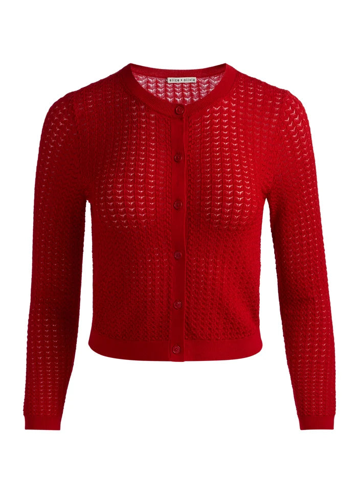 CARSON POINTELLE CARDIGAN-HIBISCUS-ALICE + OLIVIA