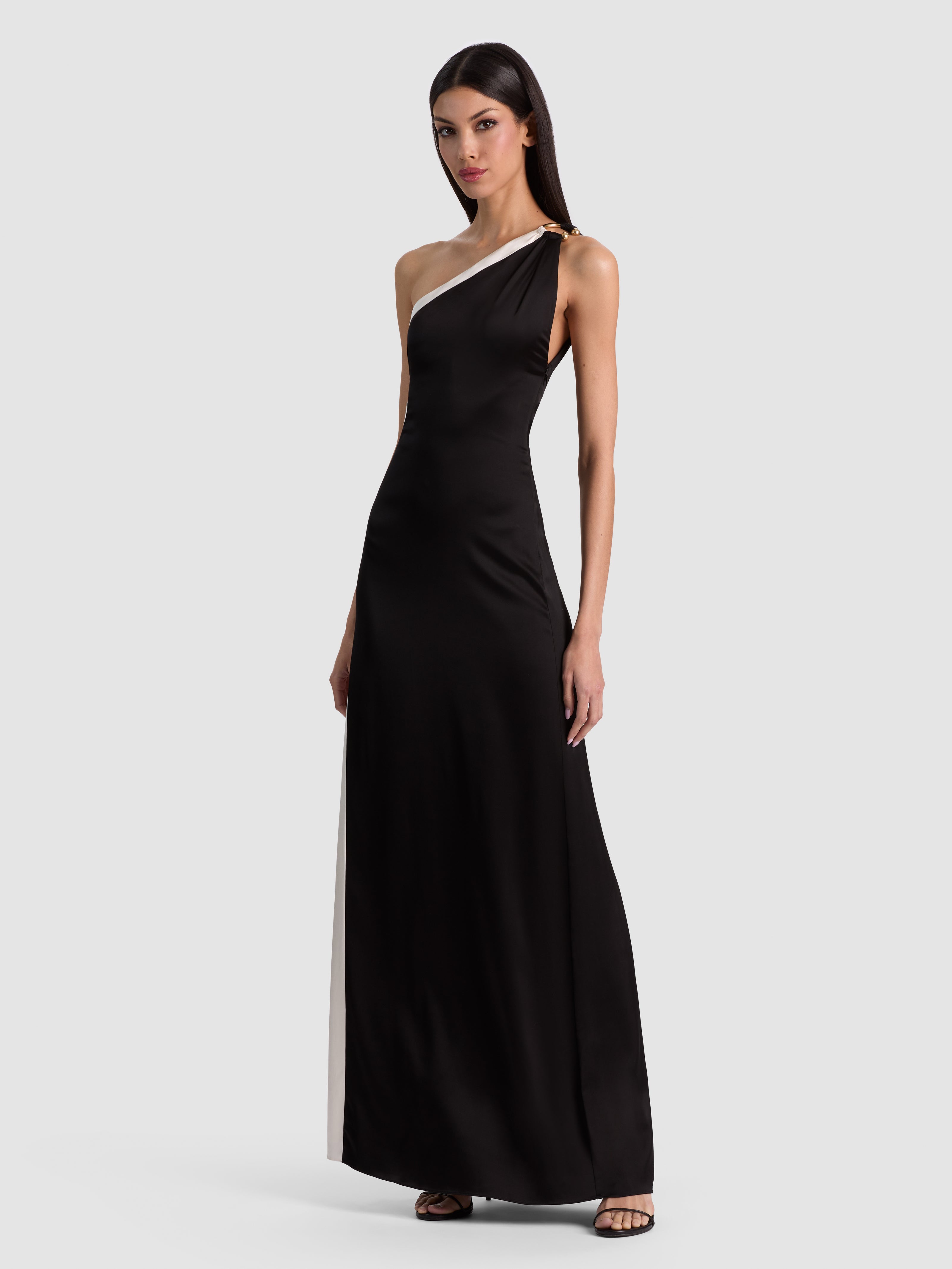 GWENDOLYN CUTOUT MAXI DRESS-BLACK/OFF WHITE-ALICE + OLIVIA