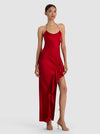 PALMA ASYMM RUFFLE SLIP DRESS-ALICE + OLIVIA