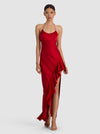 PALMA ASYMM RUFFLE SLIP DRESS-ALICE + OLIVIA