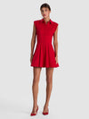 KIM PANELED CORSET FLARED MINI SHIRT DRESS-Black-ALICE + OLIVIA