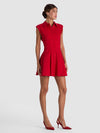 KIM PANELED CORSET FLARED MINI SHIRT DRESS-ALICE + OLIVIA