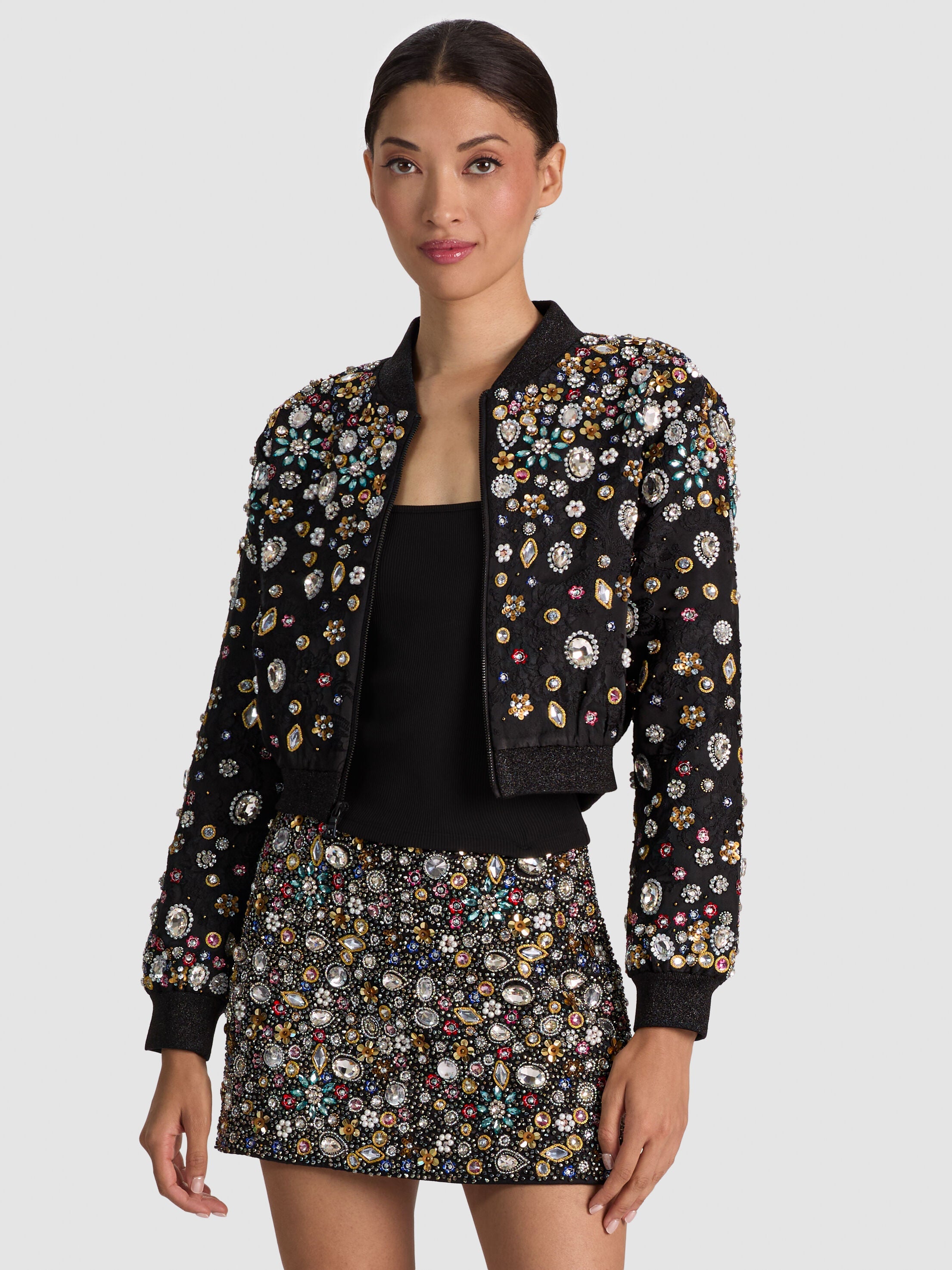 JACKIE EMBELLISHED BOMBER JACKET-ALICE + OLIVIA