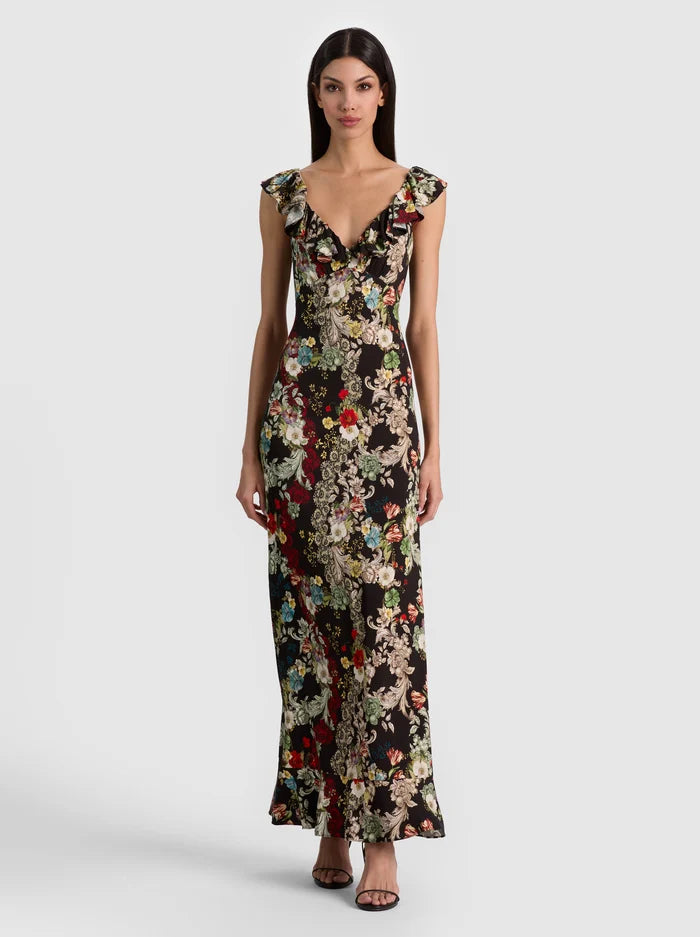 GEMMA BTN FT RUFFLE MAXI DRESS-FREE SPIRIT-ALICE + OLIVIA