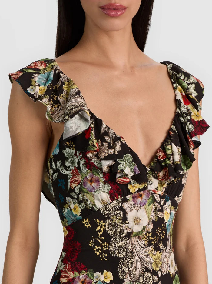 GEMMA BTN FT RUFFLE MAXI DRESS-FREE SPIRIT-ALICE + OLIVIA
