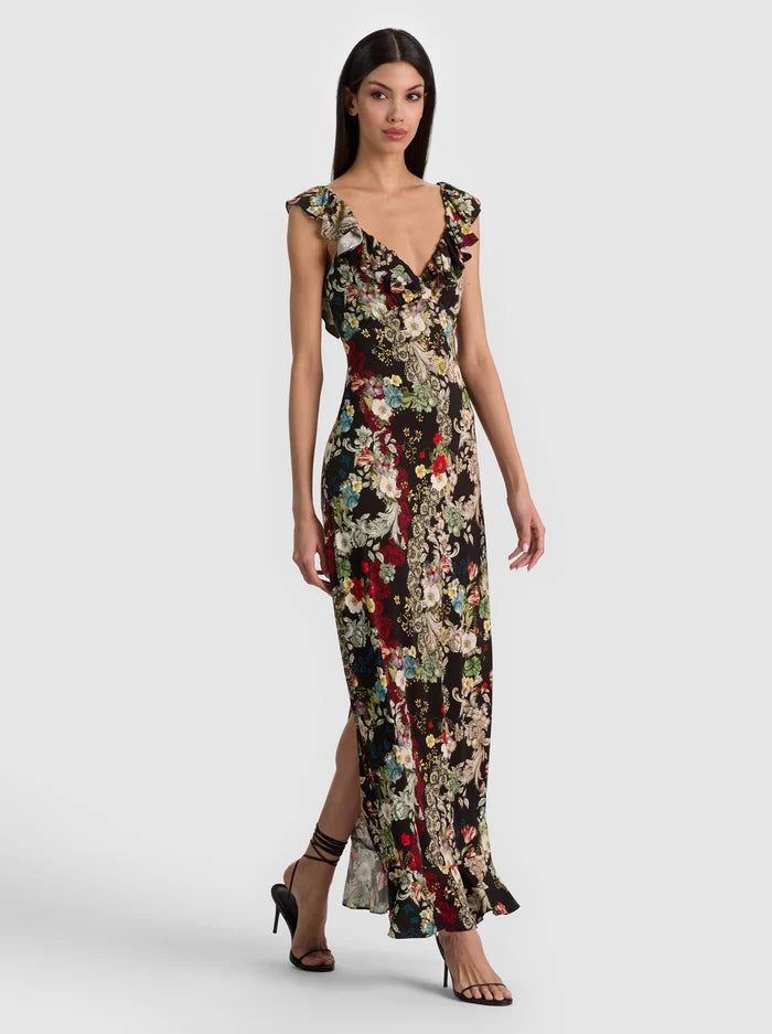 GEMMA BTN FT RUFFLE MAXI DRESS-FREE SPIRIT-ALICE + OLIVIA