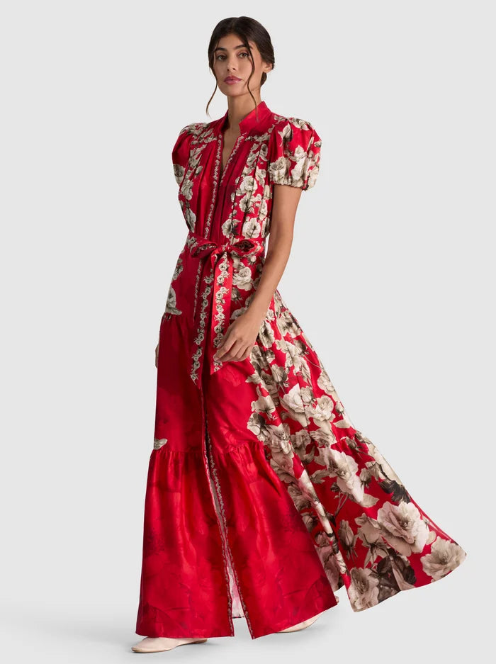 CORA SS TIERED MAXI SHIRT DRESS-ALICE + OLIVIA