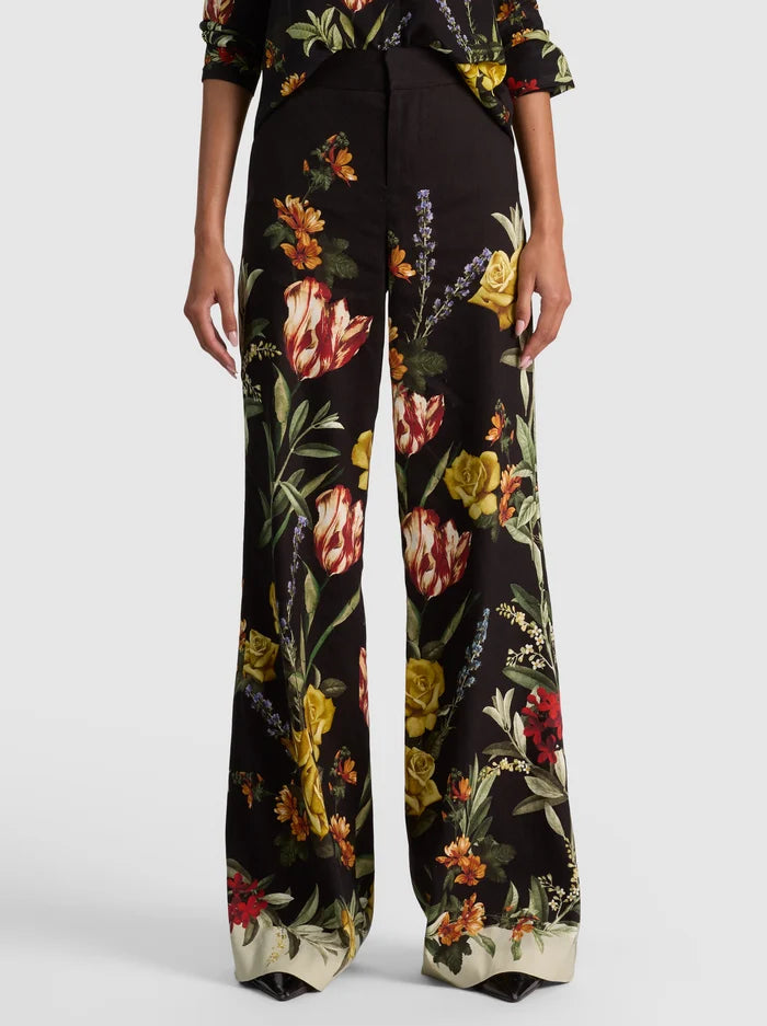 DYLAN LINEN PANT-DESERT SPRIGS BLACK-ALICE + OLIVIA