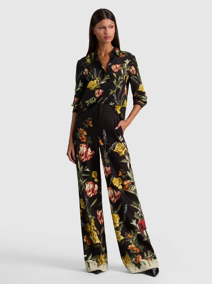 DYLAN LINEN PANT-DESERT SPRIGS BLACK-ALICE + OLIVIA
